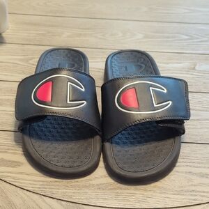 Champion Black and Red Slide Sandals